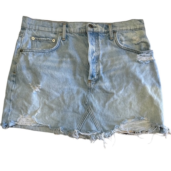 Agolde button fly denim skirt sz 32 - Picture 1 of 8